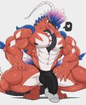  &lt;3 2023 abs anatake ancient_pokemon anthro apex_build_koraidon barazoku biceps big_muscles big_pecs bulge clothed clothing digital_media_(artwork) dragon erection feathers generation_9_pokemon genitals hi_res koraidon legendary_pokemon male mammal muscular muscular_anthro muscular_male muscular_thighs nintendo nipples paradox_pokemon partially_clothed pecs penis pokemon pokemon_(species) quads red_body serratus simple_background sitting solo suprised_look thong tire tongue touching_penis triceps underwear vein veiny_muscles 