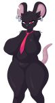  absurd_res anthro big_breasts black_body breasts camille_(fortnite) cytrusawa ear_piercing epic_games featureless_breasts featureless_crotch female fortnite half-closed_eyes hi_res huge_breasts looking_at_viewer mammal murid murine narrowed_eyes necktie nude piercing rat red_eyes rodent smile solo thick_thighs wide_hips 