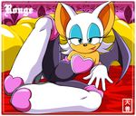  animal_ears bed cleavage furry lying nagano_tenzen rouge_the_bat sexy smile sonic_the_hedgehog wings 