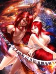  breasts dancer dark_skin instrument jewelry large_breasts lots_of_jewelry lowres piano red_hair s_zenith_lee 