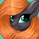  black_fur blue_eyes equid equine female fur hair horse layla long_hair mammal mcpixxels my_;itt;e_pony orange_hair pony safe simple_background solo wingding 