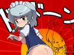  ass blue_eyes blueberry_(5959) bottomless commentary_request hong_meiling izayoi_sakuya maid multiple_girls short_hair silver_hair touhou 