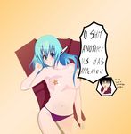  1girl absurdres android blue_eyes blue_hair blush breasts highres large_breasts long_hair 