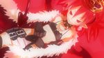  crown demon_girl disgaea elbow_gloves etna flat_chest gloves harada_takehito miniskirt pointy_ears red red_eyes red_hair skirt solo tail thighhighs 