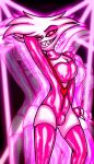 angel_dust anthro bulge clothing girly hazbin_hotel hi_res latex male rubber rubber_clothing rubber_suit solo spacczee 