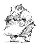  anthro belly big_breasts breasts chubby_female female hi_res huurin_kazan morbidly_obese obese overweight solo undertale undertale_(series) undyne 