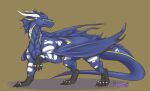  anthro blue_body blue_skin dragon edioretysa fur furred_dragon hi_res invalid_tag king male mammal musclegut muscular royalty scales scalie solo 