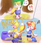  archie_comics bodily_fluids bottomwear bottomwear_down clothed clothing diaper diaper_under_clothing diaper_use duo feces female genital_fluids male male/female miles_prower omorashi onechan pants pants_down partially_clothed pooping potty potty_chair potty_training sally_acorn scat sega sonic_the_hedgehog_(archie) sonic_the_hedgehog_(comics) sonic_the_hedgehog_(series) urine watersports wearing_diaper wet_diaper wetting wetting_diaper 