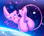  anthro breasts bubble feet female fur generation_1_pokemon hi_res legendary_pokemon mew_(pokemon) nintendo pink_body pink_ears pink_fur pokemon pokemon_(species) solo space tail walter_sache 
