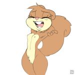  2023 breasts colored female genitals hands_behind_head mammal nickelodeon nipples nude open_mouth pussy rodent sandy_cheeks sciurid simple_background small_breasts spongebob_squarepants stretching tree_squirrel xylas 