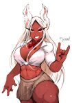  abs absurd_res animal_humanoid big_breasts breasts butt clothed clothing female gav hair hi_res humanoid lagomorph lagomorph_humanoid leporid_humanoid long_hair looking_at_viewer mammal mammal_humanoid miruko muscular muscular_female my_hero_academia navel nipple_outline nipples rabbit_humanoid red_eyes shirt solo thick_thighs topwear white_hair wide_hips 