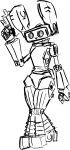  2023 ambiguous_gender anthro biped fortress_obscura gun hi_res humanoid mac-10 machine monochrome ranged_weapon robot robot_humanoid sketch sneakii solo standing submachine_gun telecon_(fortress_obscura) weapon 