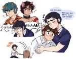  4boys cat_boy duck_etc highres looking_at_viewer mendou_shuutarou moroboshi_ataru multiple_boys non-web_source pigmo_(urusei_yatsura) rei_(urusei_yatsura) urusei_yatsura yaoi 