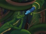  absurd_res apode coiling draconcopode dragon duo feral forest hi_res kobold legles legless male male/male naga plant reptile scalie serpentine size_difference smile snake tail tree 