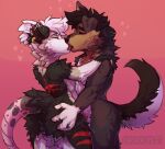  &lt;3 american_opossum anthro black_body black_fur black_hair brown_body brown_fur butt butt_grab canid canine canis caracalpilot cheek_tuft chest_tuft domestic_dog duo ear_piercing ear_ring eyes_closed facial_tuft french_kissing fur genitals hair hand_on_butt herding_dog kissing making_out male male/male mammal markings marsupial mottled mottled_body mottled_skin neck_tuft pastoral_dog penis piercing pink_background pink_body pink_skin red_markings ring_piercing sheepdog simple_background tuft virginia_opossum white_body white_fur white_hair 