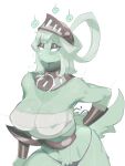  anthro breasts clothed clothing female fur ghost green_body green_eyes green_fur green_hair hair hi_res muart242 simple_background solo spirit tail 