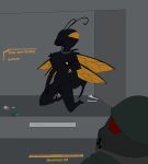  absurd_res animal_humanoid anthro arthropod arthropod_abdomen arthropod_humanoid cazador_(fallout) collar deltatel female hi_res human humanoid hymenopteran hymenopteran_humanoid insect insect_humanoid insect_wings male mammal mask solo stinger the_courier_(fallout) wasp wasp_humanoid wings 