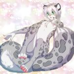  1:1 2017 anthro digital_media_(artwork) felid fur green_eyes grey_body grey_fur hair hi_res leopard looking_at_viewer male mammal markings nude pantherine paws runt_(charityssongbird) simple_background smile snow_leopard solo sourshock spots spotted_body spotted_fur spotted_markings tail tasteful_nudity tongue tongue_out 