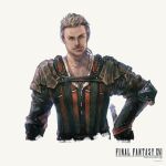  1boy absurdres beard copyright_name cropped_arms facial_hair final_fantasy final_fantasy_xvi gav_(ff16) hair_slicked_back highres hilt male_focus official_art simple_background solo square_enix takahashi_kazuya upper_body white_background 