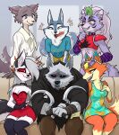  2023 animal_crossing anthro audie_(animal_crossing) beastars black_sclera blonde_hair blue_eyes breasts canid canid_demon canine canis centinel303 clothing crossbar_emanata crossover death_(puss_in_boots) demon digital_media_(artwork) dreamworks ear_piercing ear_ring emanata eyebrow_piercing eyebrow_ring eyewear eyewear_on_head facial_markings facial_piercing female fingers five_nights_at_freddy&#039;s five_nights_at_freddy&#039;s:_security_breach furniture group hair hair_over_eye head_markings hellhound helluva_boss hi_res holding_object holding_weapon illumination_entertainment inner_ear_fluff juno_(beastars) long_hair loona_(helluva_boss) male mammal markings mask_(marking) meme netflix nintendo on_sofa one_eye_obstructed open_mouth open_smile piercing piper_perri_surrounded porsha_crystal puss_in_boots_(film) puss_in_boots_the_last_wish red_eyes red_sclera ring_piercing roxanne_wolf_(fnaf) scottgames shirt sickle silver_hair sing_(movie) sitting sitting_on_sofa smile sofa steel_wool_studios sunglasses sunglasses_on_head surrounded tail tail_motion tailwag text text_on_clothing text_on_shirt text_on_topwear tongue tongue_out topwear tuft under_boob weapon white_eyes white_hair wolf yellow_eyes 