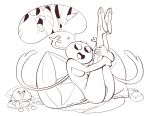  2023 anthro black_and_white breasts cartoon_network clothed clothing domestic_cat duo felid feline felis female female_focus genitals gumball_watterson junyois legs_up male mammal monochrome nude_female open_mouth penny_fitzgerald pussy sketch solo_focus the_amazing_world_of_gumball 