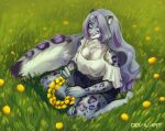  absurd_res cicvil felid female flower hi_res mammal pantherine plant snow_leopard sunny 