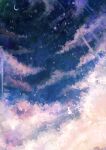  1girl axleaki chinese_commentary cloud cloudy_sky commentary_request crescent_moon dated dress dutch_angle floating floating_hair highres long_hair moon original reflection silhouette sky solo star_(sky) star_(symbol) starry_sky twitter_username wide_shot 
