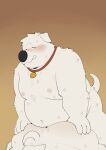  absurd_res anal anthro belly blush brian_griffin butt canid canine canis collar domestic_dog duo family_guy hi_res male male/male male_penetrated male_penetrating male_penetrating_male mammal moobs navel nipples overweight penetration quanjiang robot_brian selfcest sex square_crossover 