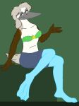  avian beak bikini bird blue-footed_booby booby_(bird) clothing feathers grey_body grey_feathers grey_hair hair sulid swimwear tabbiewolf 