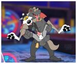  absurd_res canid canine canis doodledoggy epic_games fortnite furry hi_res lizard male male/male mammal reptile scalie thunder_(fortnite) toonkind toony wendell_(fortnite) wolf 