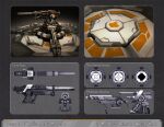  3d artist_name auxilirae cannon commentary concept_art eve_online from_side machinery multiple_views no_humans original realistic reference_sheet science_fiction terry_maranda turret wesley_knee 