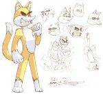  2018 5_fingers almyriganhero anthro barefoot biped domestic_cat feet felid feline felis fingers frebb frebbventure frown fur male mammal smile standing white_body white_fur yellow_body yellow_fur 