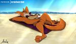  animal_genitalia anthro artietheartbull balls baloo beach canid canine disney don_karnage duo fox genitals mad_dog male male/male mammal nude penis sand seaside sheath sky sun talespin the_jungle_book 