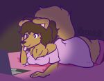  anthro big_butt bottomless butt canid canine canis chest_tuft clothed clothing domestic_dog female fluffy fluffy_tail hi_res huge_butt july_shepherd_(nokamiwd) legwear mammal nokamiwd shirt simple_background smile solo stockings tail thick_thighs topwear tuft wide_hips 