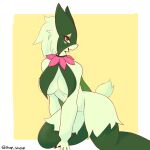  4_fingers anthro big_breasts breasts butt felid female fingers generation_9_pokemon hi_res jewelry mammal mask meowscarada necklace nintendo pokemon pokemon_(species) red_nose sheor smile solo tail 