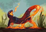 ambiguous_gender babanasaur breath_powers elemental_creature elemental_manipulation feral fire fire_breathing fire_manipulation lava lava_creature mineral_fauna open_mouth plant quadruped scalie solo tail tongue 