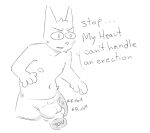  anthro black_and_white bulge bulge_grab clothed clothing disembodied_head domestic_cat duo felid feline felis gato_matero gato_matero_(character) line_art male mammal monochrome topless 