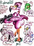  absurd_res anthro anus avian big_butt big_chest big_hands big_tail bird black_anus bodypaint brontosaurus bulge bulge_in_face butt chest_tuft clothed clothing costume dinosaur diplodocid disguise eye_scar facial_scar feathers flamingo fluffy_chest fursuit green_body green_head green_scales gun hair hi_res jockstrap jockstrap_only male model_sheet musk musk_clouds musky_butt neckwear on_one_leg pervnamedregazz pink_body pink_feathers pink_hair puffy_anus ranged_weapon reptile rifle righno_(regazz) sauropod scales scalie scar shoulder_tuft smothering sniper sniper_rifle solo standing tail talons thick_thighs topless traditional_media_(artwork) tuft underwear underwear_only weapon yellow_sclera 