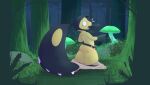  after_transformation ambiguous_gender baggy_clothing belt blush butt clothing discarded_clothing duo fauvfox feral forest fungus generation_3_pokemon locking_back mawile mushroom night nintendo nude outside plant pokeball pokemon pokemon_(species) pokemon_trainer shocked shrunk tree 