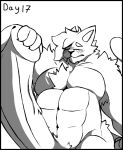  anthro armpit_hair belly big_penis blush body_hair eyes_closed felid feline fur genitals growth hair holding_penis huge_penis humanoid humanoid_genitalia hyper hyper_genitalia hyper_penis kahto_(character) kahto_taph42 male male/male mammal moobs musclegut muscular muscular_male navel nude_male overweight overweight_anthro overweight_male pain pecs penis pubes solo tuft tufted_fur vein 