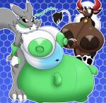  absurd_res anthro bandai_namco belly_inflation big_breasts bodily_fluids breast_expansion breast_milking breasts digimon digimon_(species) digiwolx_(character) duo expansion female female/female growth hi_res huge_breasts humanoid inflation lactating mocha_(vglaceon) nipple_fetish nipple_play nipple_suck renamon sucking teats udder_growth udders vglaceon 