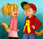  accessory alvin_and_the_chipmunks alvin_seville alvinnn!!!_and_the_chipmunks animal_humanoid bangs baseball_cap blonde_hair blue_eyes bottomwear bow_ribbon brittany_miller brown_hair brown_tail chipmunk_humanoid clothed clothing denim denim_clothing digimaru duo eyebrows facial_markings female fully_clothed ground_squirrel_humanoid hair hair_accessory hair_bow hair_ribbon hand_on_hip hat head_markings headgear headwear hoodie humanoid humanoid_hands jeans leggings legwear long_hair male mammal mammal_humanoid markings on_model open_mouth open_smile pants ponytail ribbons rodent rodent_humanoid sciurid sciurid_humanoid shirt short_hair skirt smile sweater tail topwear yellow_tail 