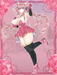  2023 big_breasts breasts clothing digital_media_(artwork) framed_picture hair hi_res kemono legwear pink_hair princess royalty standing thigh_highs 