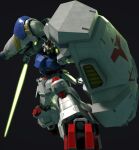  3d beam_saber blender_(medium) emblem english_commentary gundam gundam_0083 gundam_gp-02_physalis highres machinery mecha mecha_focus mobile_suit muzzle no_humans photoshop_(medium) realistic robot science_fiction shield zyounger 