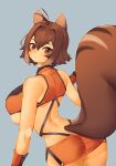  animal_humanoid big_breasts big_butt big_tail blazblue blush breasts brown_eyes brown_hair butt clothing female hair huge_breasts humanoid looking_at_viewer looking_back looking_back_at_viewer makoto_nanaya mammal mammal_humanoid pincerpencil rear_view rodent rodent_humanoid sciurid sciurid_humanoid simple_background smile solo tail thick_thighs tree_squirrel_humanoid under_boob 