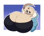  absol anthro big_breasts black_eyes breasts cleavage clothed clothing dewy-eyedboy female fur generation_3_pokemon hair hi_res huge_breasts hyper hyper_breasts looking_at_viewer nintendo pokemon pokemon_(species) smile solo tan_body tan_fur tan_hair topwear unknown_character 