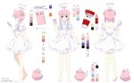  1girl bird compile_heart crown dress highres ileheart official_alternate_costume official_art pink_hair reference_sheet tsunako virtual_youtuber white_dress 