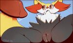  &lt;3 &lt;3_eyes animal_genitalia animal_penis bodily_fluids braixen canine_genitalia canine_penis coffeefly female generation_6_pokemon genital_fluids genitals hi_res nintendo open_mouth penis pokemon pokemon_(species) precum pussy pussy_juice red_eyes simple_background solo spread_legs spreading 