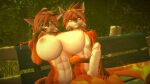 16:9 3d_(artwork) abs anthro bench big_breasts braided_hair braided_ponytail breasts brother_(lore) brother_and_sister_(lore) canid canine cooper_(veryfluffy) copper_(veryfluffy) digital_media_(artwork) duo erection eyewear female fence fox glasses hair hi_res huge_breasts incest_(lore) looking_at_viewer male male/female mammal masturbation narrowed_eyes plant ponytail sibling_(lore) sister_(lore) source_filmmaker twins_(lore) veryfluffy widescreen 