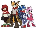  amy_rose anthro bandage bandanna black_clothing black_gloves black_handwear blue_body blue_fur brown_clothing brown_gloves brown_handwear canid canine clothing dress echidna eulipotyphlan eyewear female fox fur fur_markings gloves goggles group handwear hedgehog kerchief knuckles_the_echidna male mammal markings miles_prower monotreme pegacousin pink_body pink_clothing pink_dress pink_fur pink_gloves pink_handwear red_body red_fur redesign scarf sega sonic_the_hedgehog sonic_the_hedgehog_(series) white_clothing white_gloves white_handwear yellow_body yellow_fur 